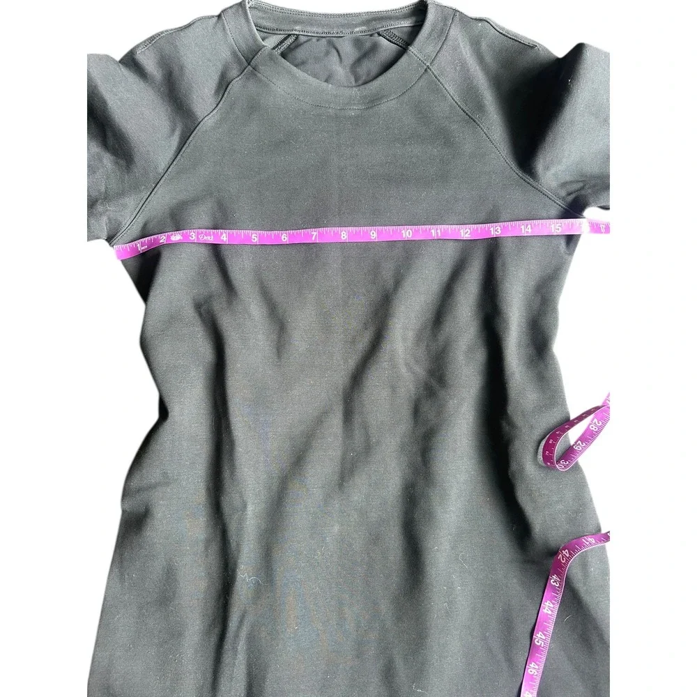 Lululemon Rite Time Dress Black 3/4 Sleeve Elastic Back Women's 6